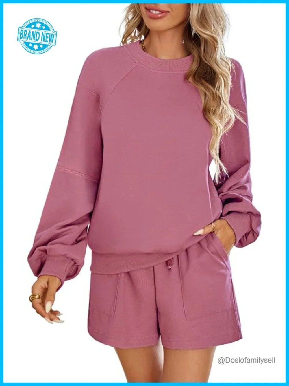 2 Piece Lounge Set Matching Sweatshirt Shorts Sweatsuit Tracksuit Pajama Set